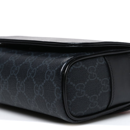 Gucci GG Supreme Monogram Web Mini Flap Messenger Black Grey 10 of 10