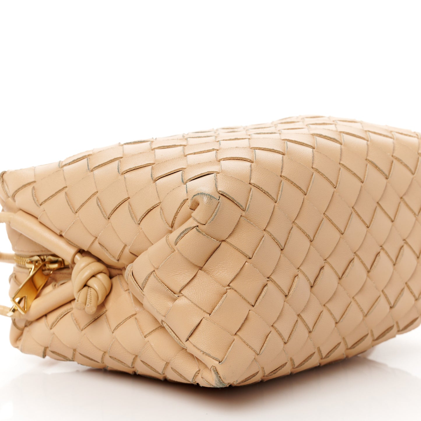 Nappa Intrecciato Small Loop Camera Bag Almond