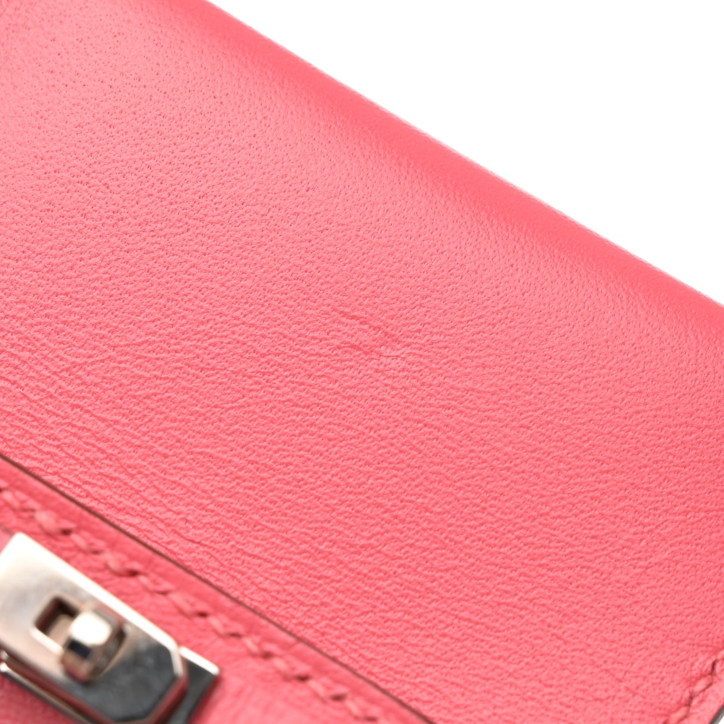 Tadelakt Mini Kelly Twilly Bag Charm Rose Lipstick