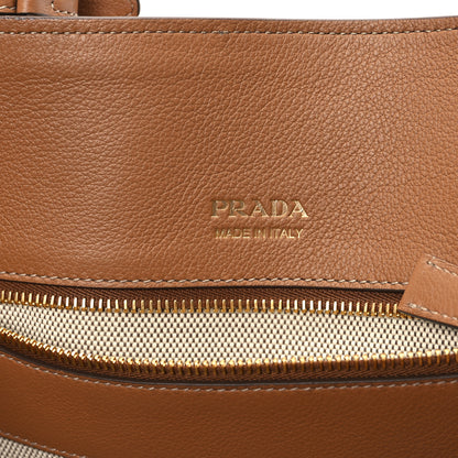 Prada Soft Grain Calfskin Large Tote Bag Caramel 6 of 11
