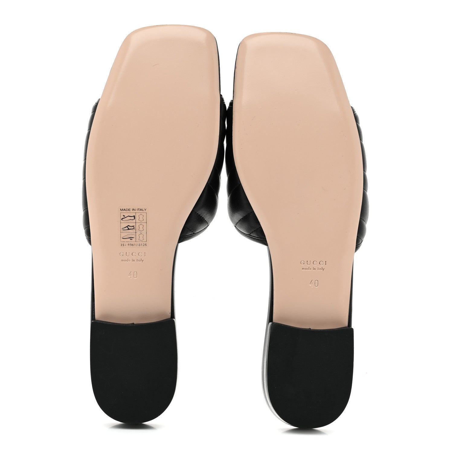 Gucci Nappa Matelasse GG Marmont Flat Slide Sandals 40 Black 6 of 9