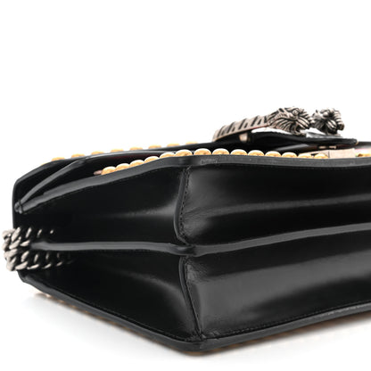 Gucci Calfskin Floral Embroidered Studded Small Dionysus Shoulder Bag Black 9 of 10