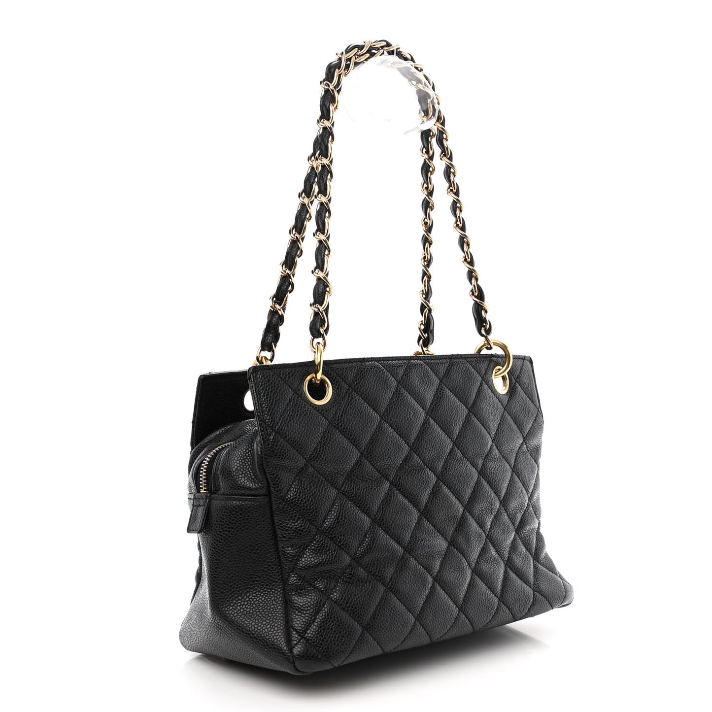 Caviar Quilted Petit Timeless Tote PTT Black