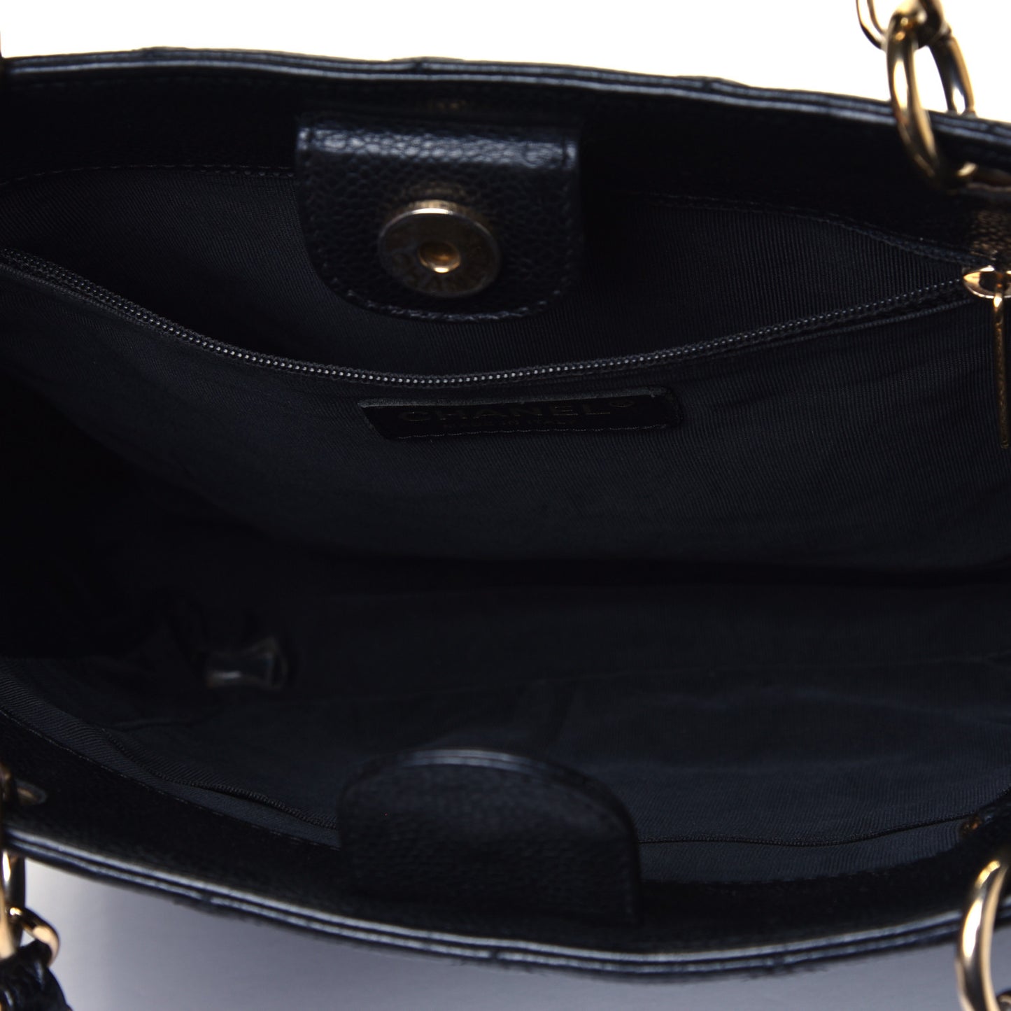 Caviar Quilted Petit Shopping Tote PST Black