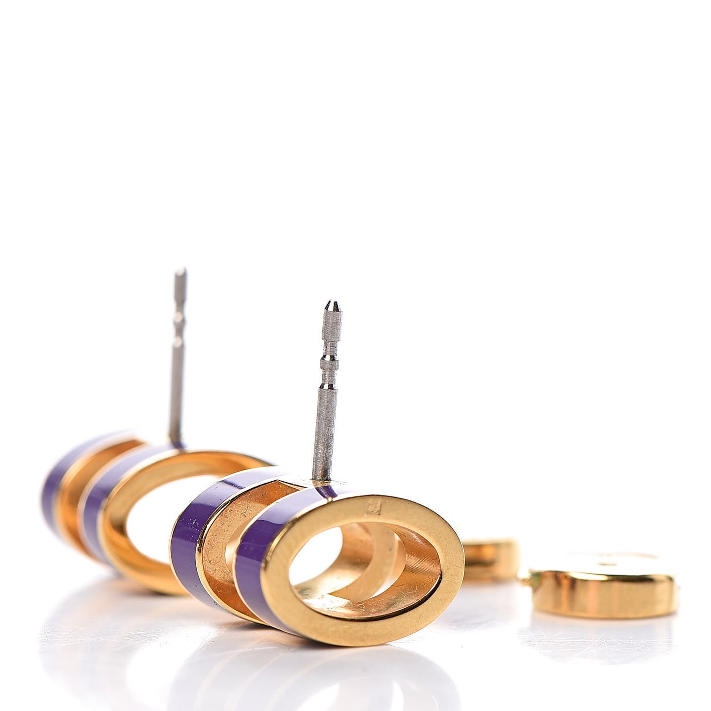 Gold Lacquered Pop H Earrings Pourpre