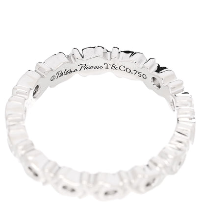 Tiffany 18K White Gold Diamond Paloma Picasso Graffiti Narrow Love and Kisses Ring 47 4 4 of 5
