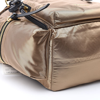 Burberry Metallic Satin Nylon Medium Rucksack Backpack Gold 8 of 9