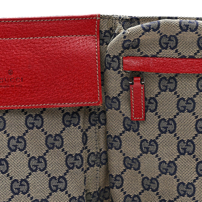 Gucci GG Monogram Web Double Pocket Belt Bag Navy Red 8 of 10