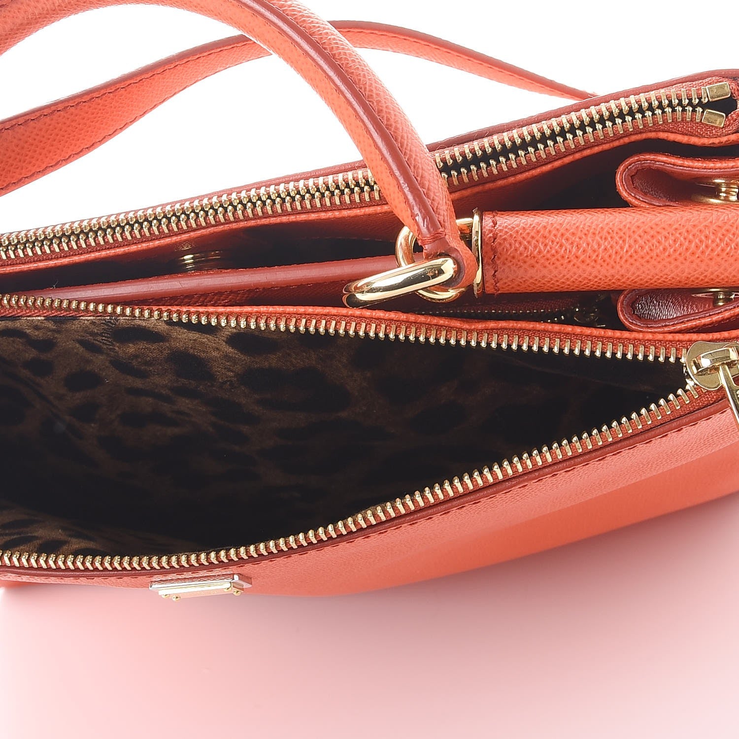 Dolce & Gabbana Dauphine Miss Sicily Double Zip Satchel Orange 7 of 13