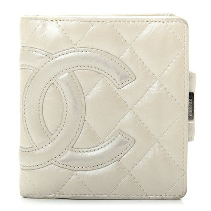 Chanel Aged Calfskin Cambon Compact Wallet Pearl 1 of 9