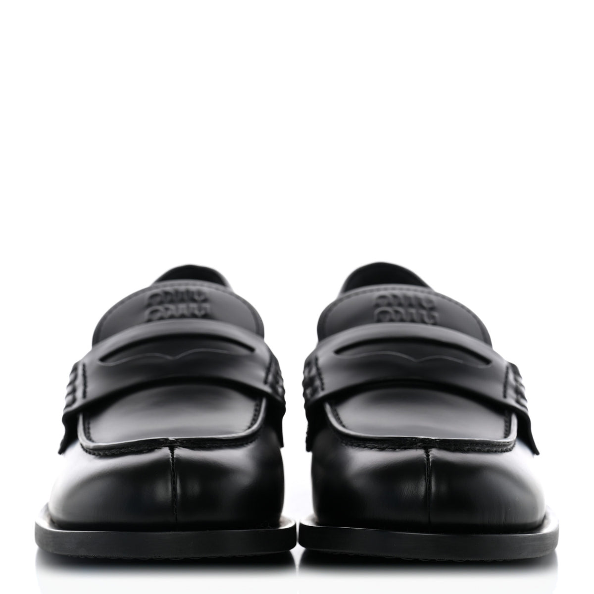 Miu Miu Spazzolato Penny Loafers 38 Black 2 of 10