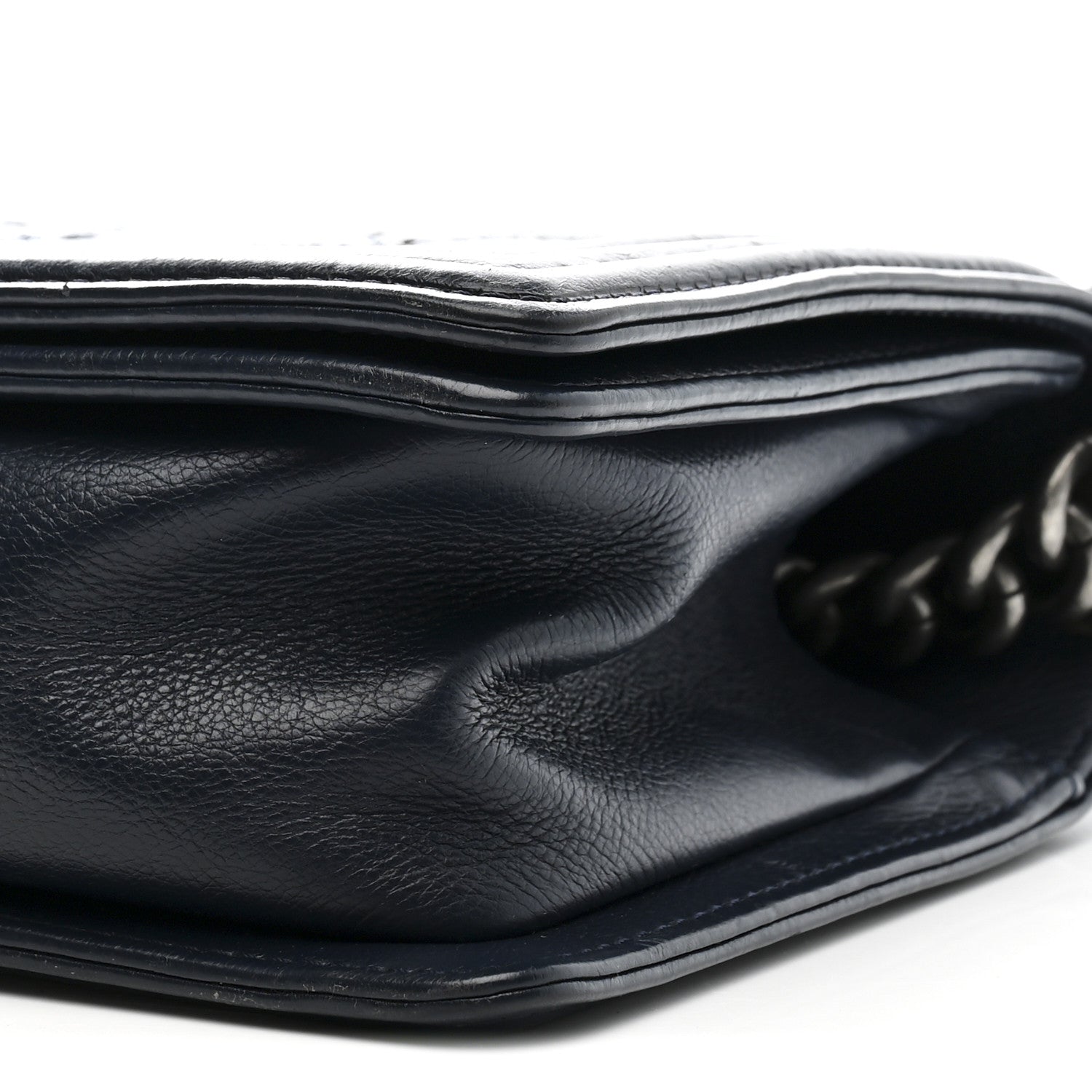 Chanel Calfskin Double Stitch Medium Boy Flap Navy Blue 10 of 15