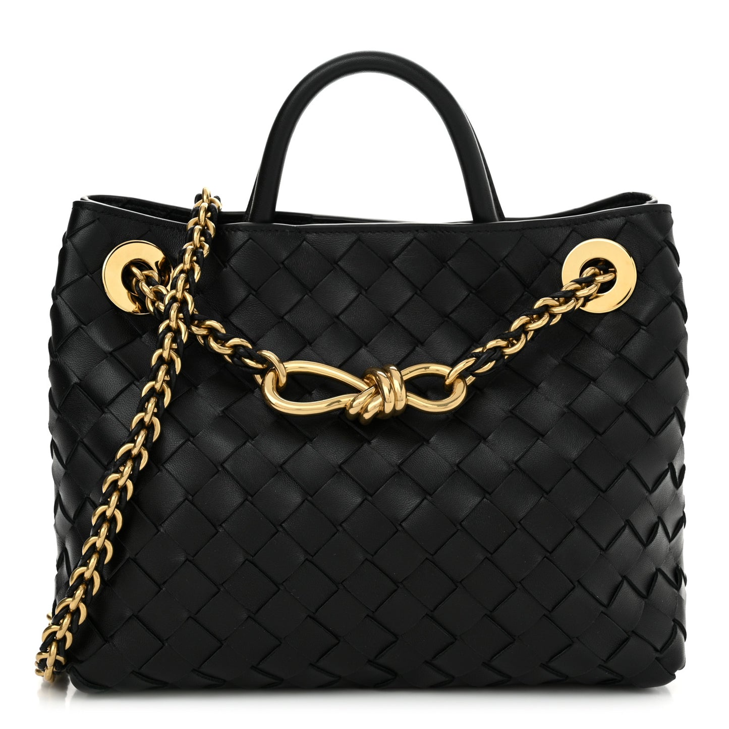 Nappa Intrecciato Small Andiamo Shoulder Bag Black