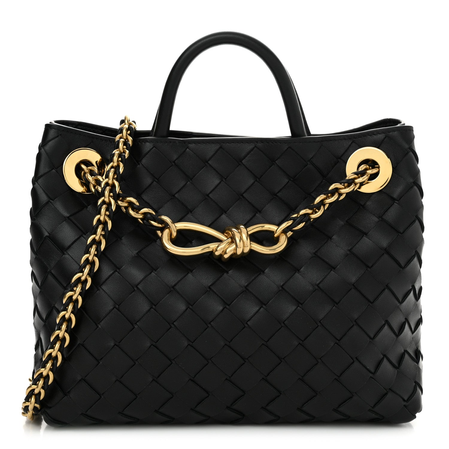 Bottega Veneta Nappa Intrecciato Small Andiamo Shoulder Bag Black 1 of 9