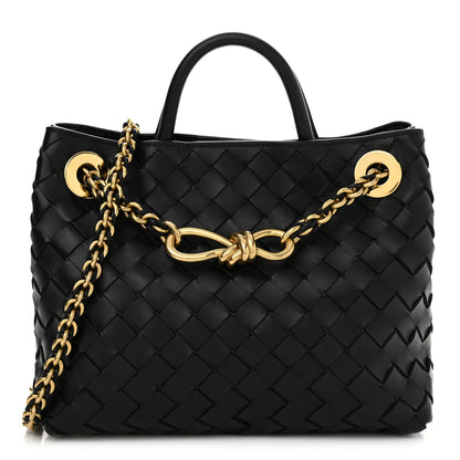 Bottega Veneta Nappa Intrecciato Small Andiamo Shoulder Bag Black 1 of 9