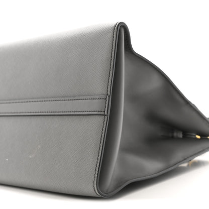 Prada Saffiano City Calfskin Medium Esplanade Tote Mercurio 10 of 13