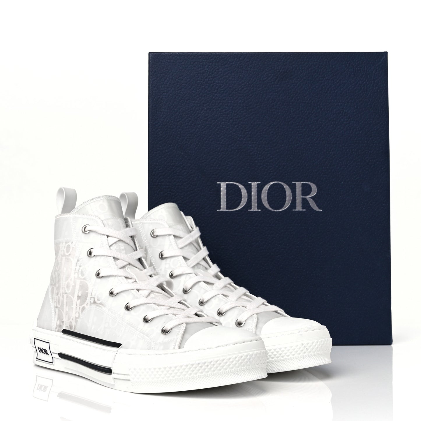 Technical Canvas Oblique Mens B23 High Top Sneakers 42 White