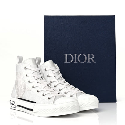 Christian Dior Technical Canvas Oblique Mens B23 High Top Sneakers 42 White 9 of 9