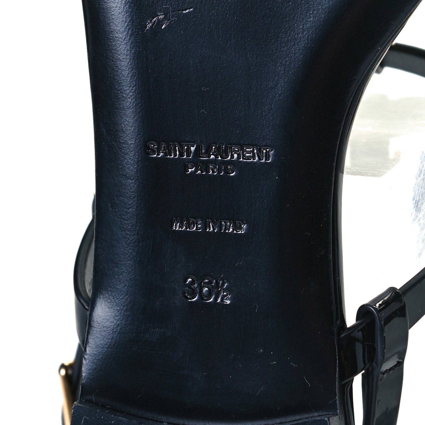 Patent Calfskin Cassandra Monogram Sandals 36.5 Black