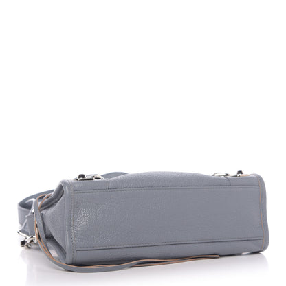 Balenciaga Chevre Silver Metallic Edge Hardware Mini City Bleu Acier 4 of 9