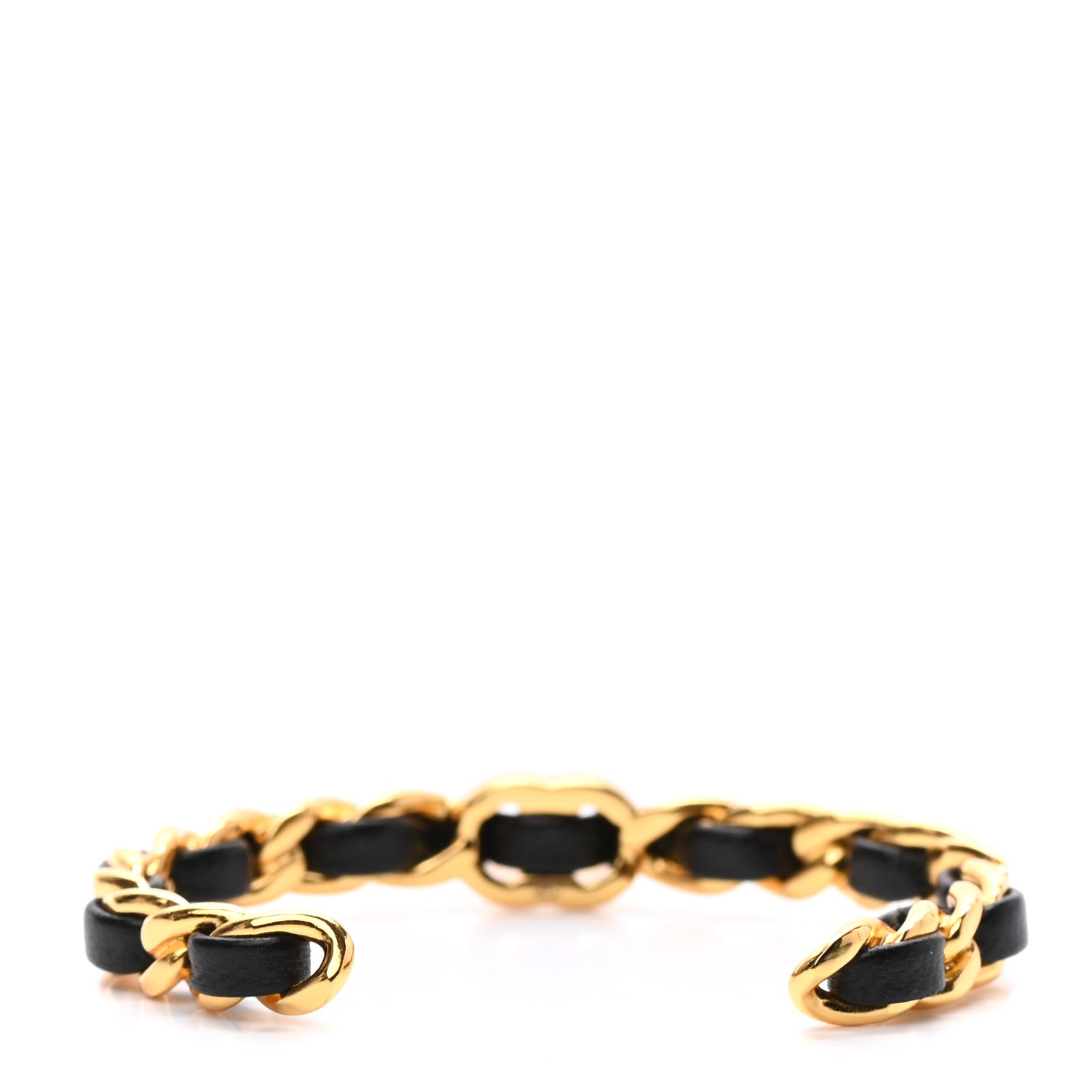 Chanel Lambskin More Is More Cuff Bracelet Black Gold 3 of 4