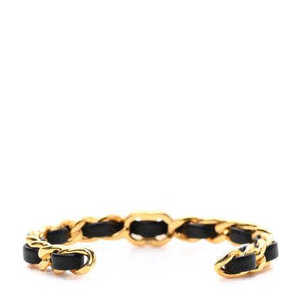 Chanel Lambskin More Is More Cuff Bracelet Black Gold 3 of 4
