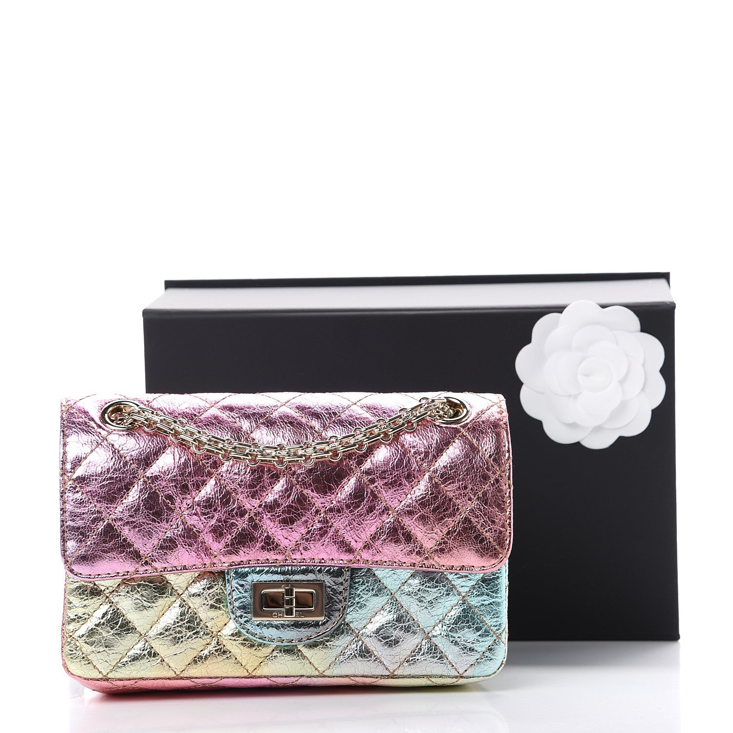 Chanel Metallic Goatskin Quilted Mini 2.55 Reissue Flap Multicolor 10 of 10