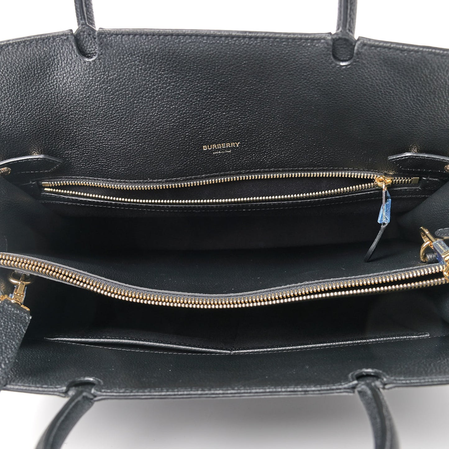 Grainy Calfskin Medium Title Bag Black