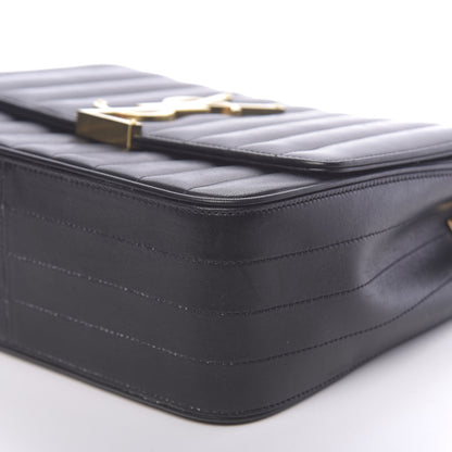 Saint Laurent Lambskin Matelasse Monogram Large Vicky Chain Bag Black 8 of 12