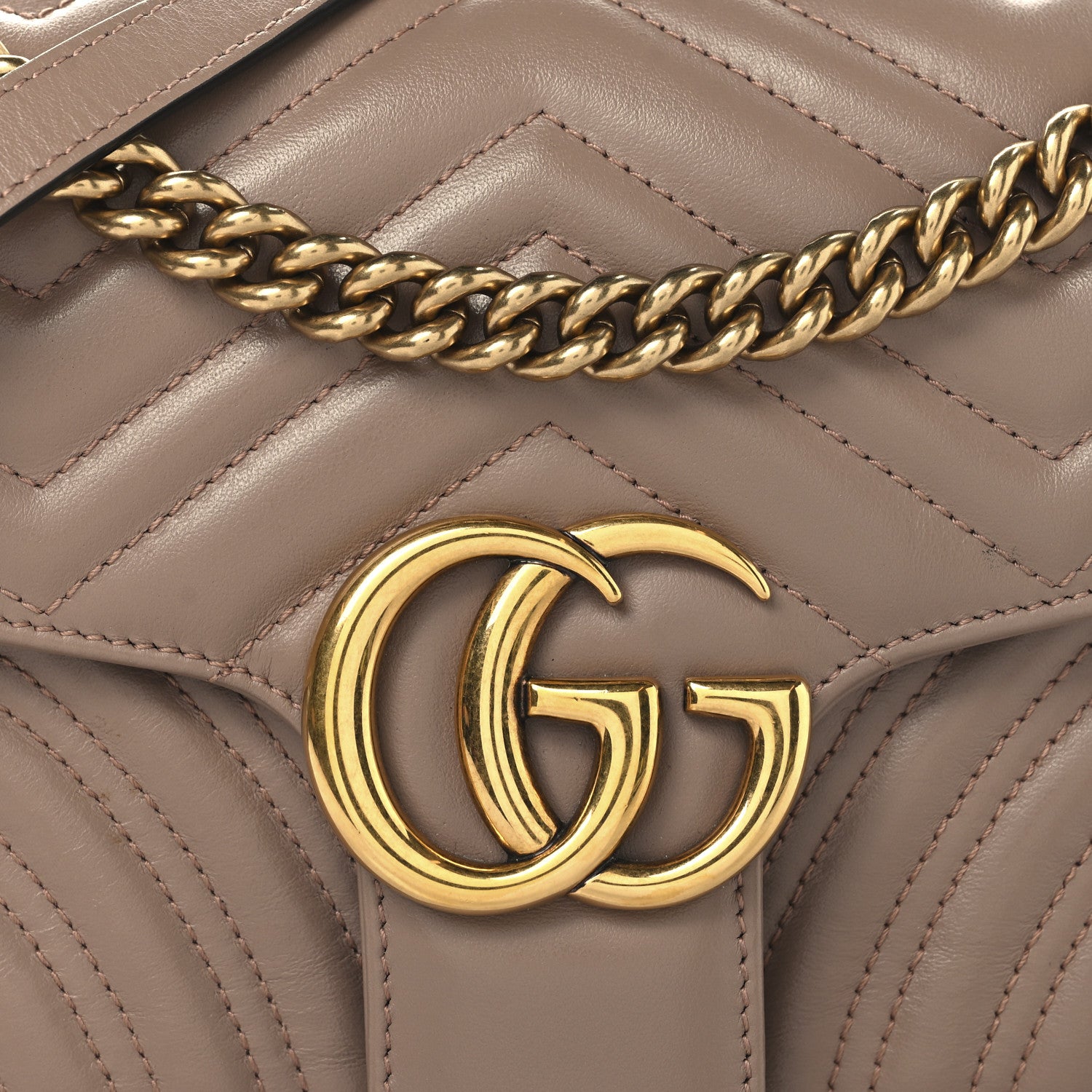 Gucci Calfskin Matelasse Small GG Marmont Shoulder Bag Porcelain Rose 8 of 11