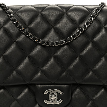 Chanel Lambskin Quilted Clutch With Chain Flap Black 9 of 12