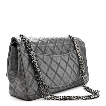 Chanel Metallic Aged Calfskin Quilted 2.55 Reissue 226 Flap Dark Silver 3 of 14