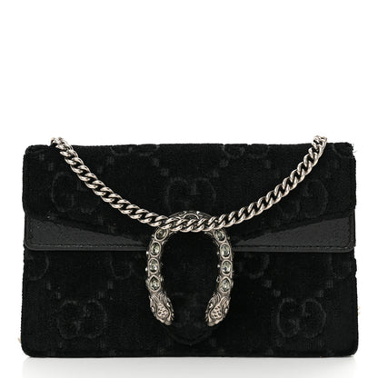 Gucci Velvet GG Monogram Super Mini Dionysus Shoulder Bag Black 1 of 12