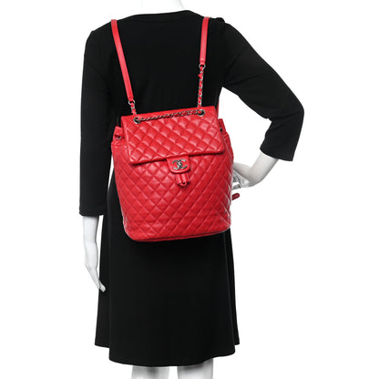 Chanel Lambskin Quilted Large Urban Spirit Backpack Red 3 of 10