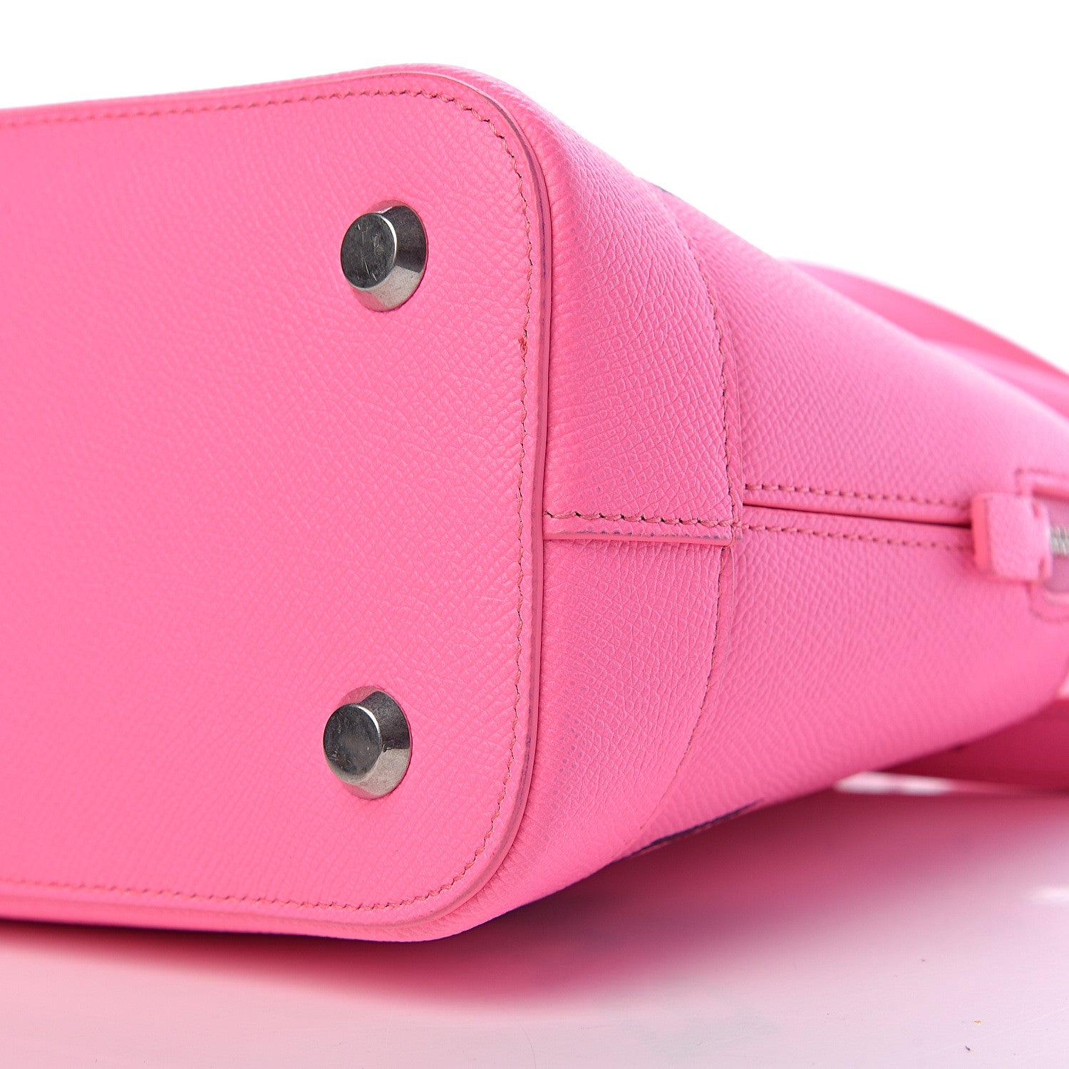Balenciaga Signature Grained Calfskin Logo S Ville Top Handle Bag Acid Pink Black 8 of 9