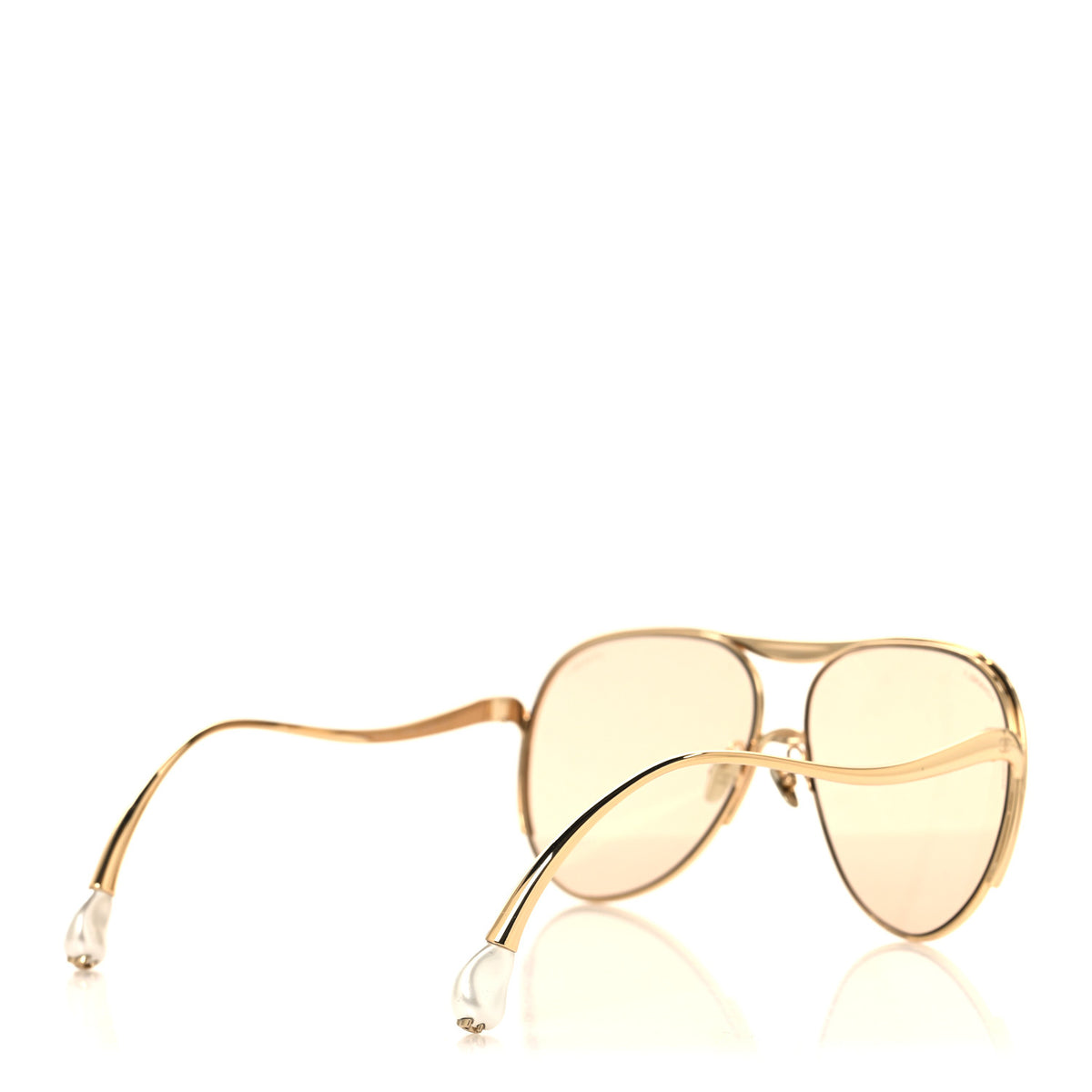 Metal Pearl Pilot Sunglasses 71790 Gold Brown