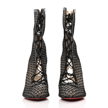 Christian Louboutin Nappa Fishnet Lace Hotero 100 Ankle Boots 36 Black 2 of 6