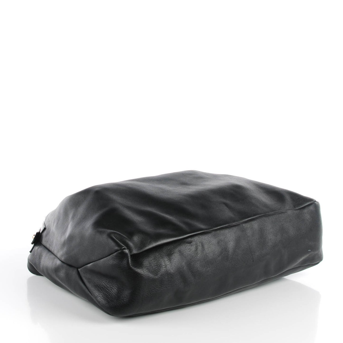 Calfskin Large Horsebit Chain Hobo Black