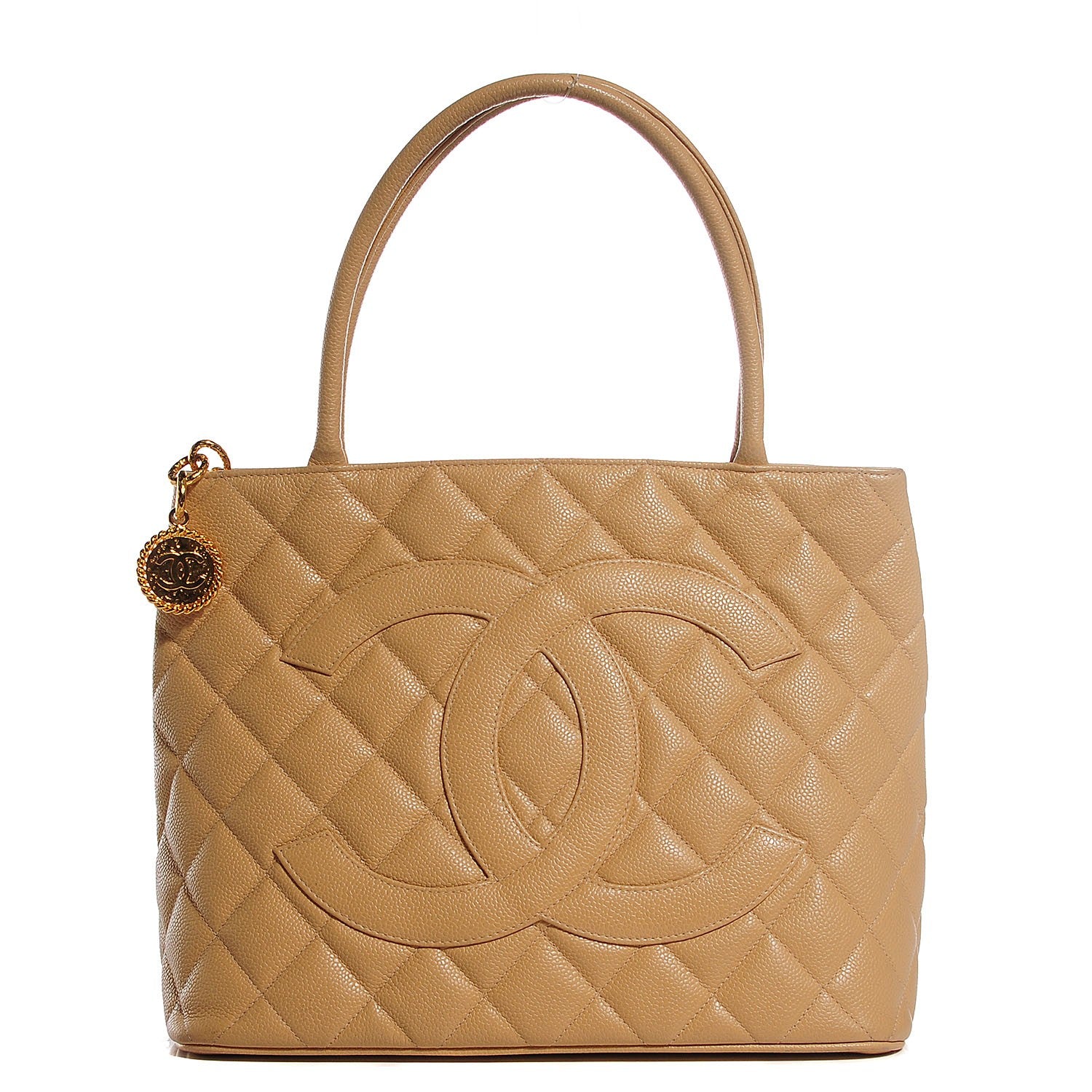 Chanel Caviar Quilted Medallion Tote Beige 1 of 8