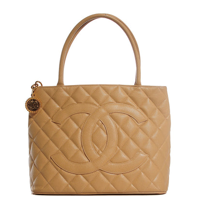 Chanel Caviar Quilted Medallion Tote Beige 1 of 8