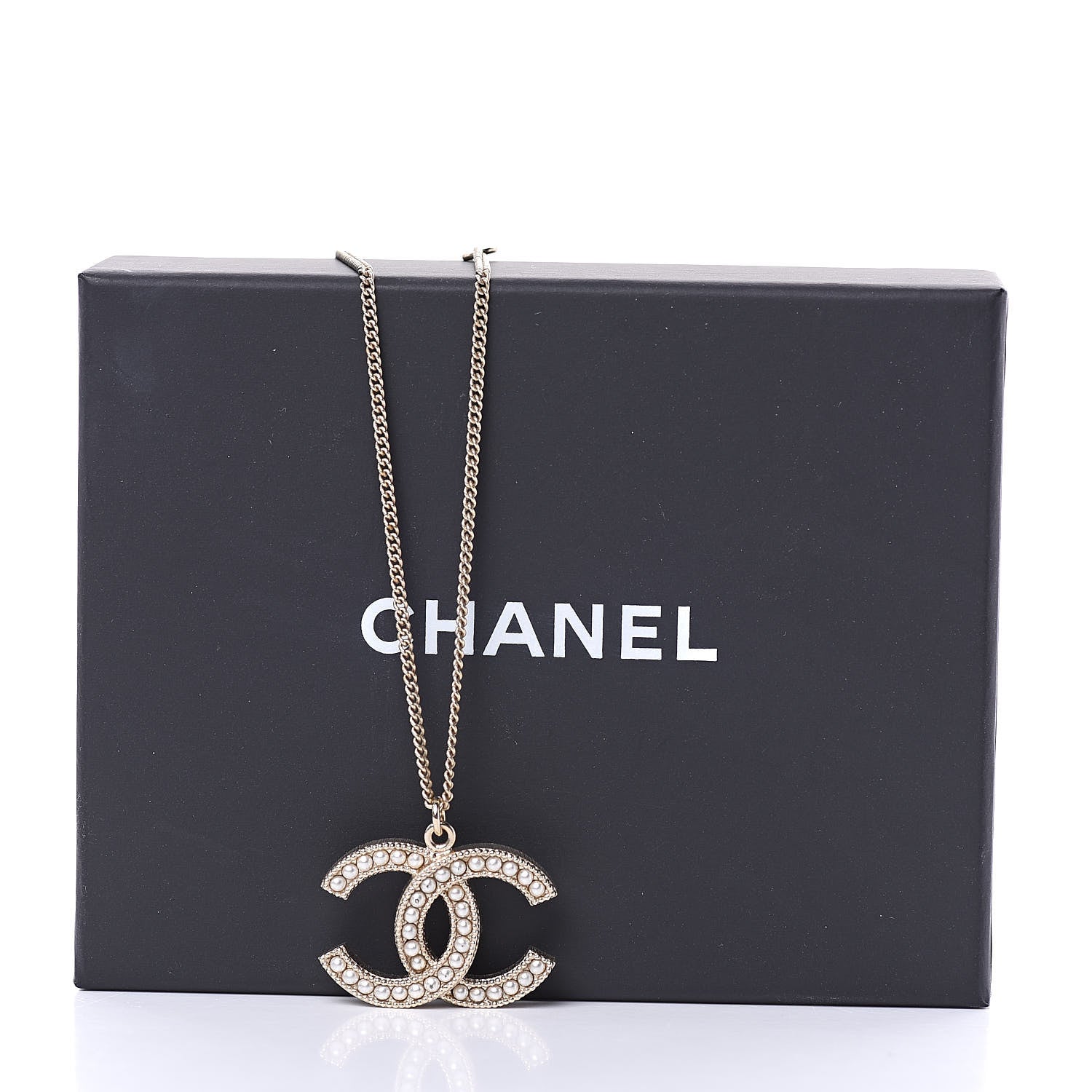 Chanel Pearl CC Pendant Necklace Gold 6 of 6