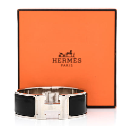 Hermes Enamel Wide Clic Clac H Bracelet GM Black 6 of 6