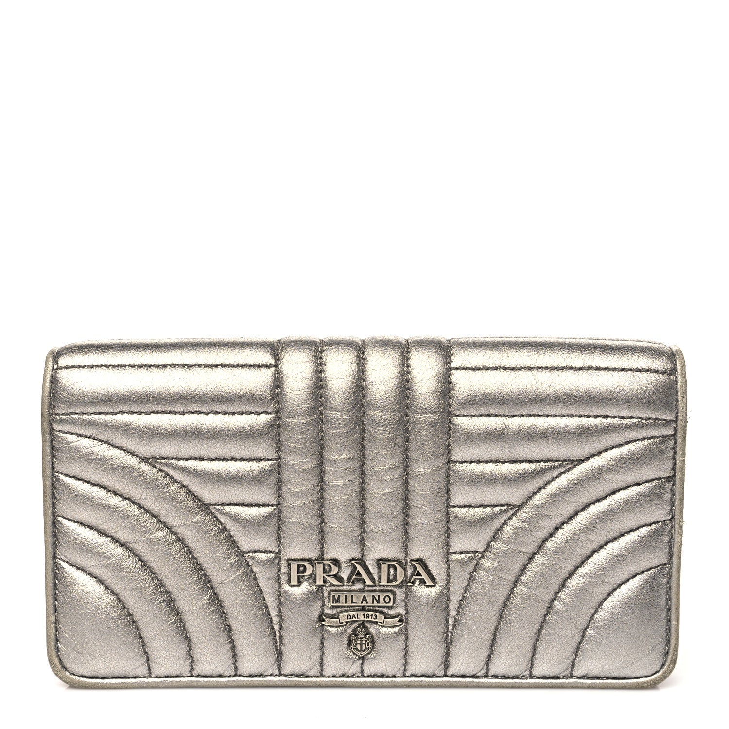 Prada Metallic Nappa Mini Impunture Diagramme Mini Crossbody Bag Cromo 1 of 12