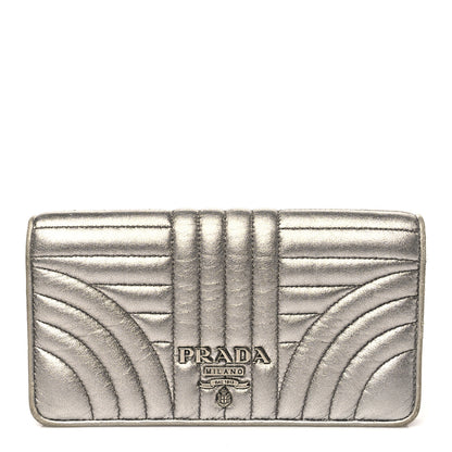 Prada Metallic Nappa Mini Impunture Diagramme Mini Crossbody Bag Cromo 1 of 12