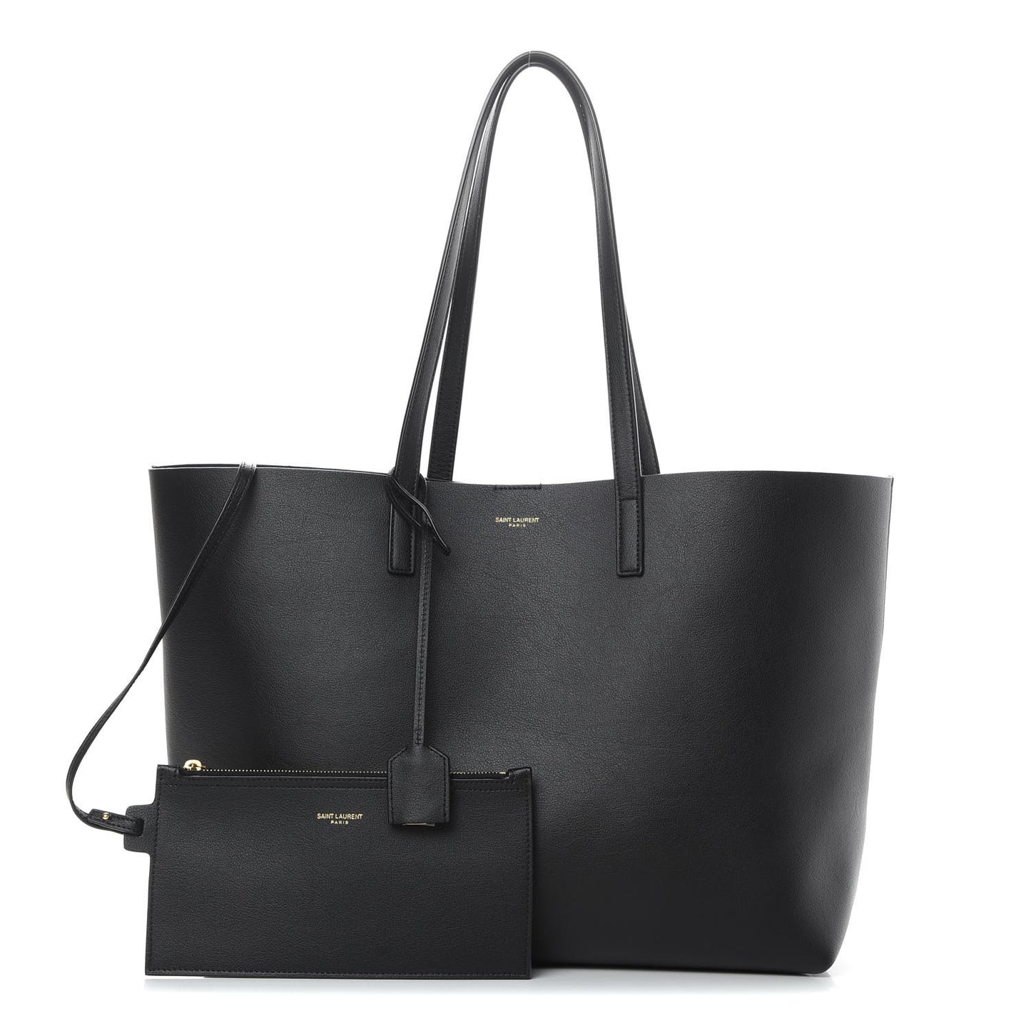 Calfskin Large Shopping Tote Black