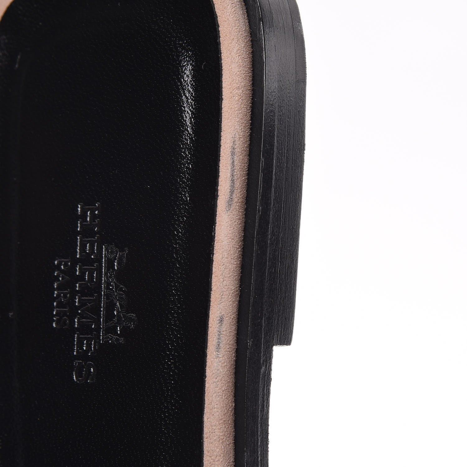 Hermes Suede Goatskin Crystal Powder Oran Sandals 38 Pale Gold Beige Pink 9 of 12