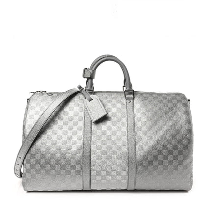 Louis Vuitton Damier Glitter Keepall Bandouliere 50 Silver 1 of 9