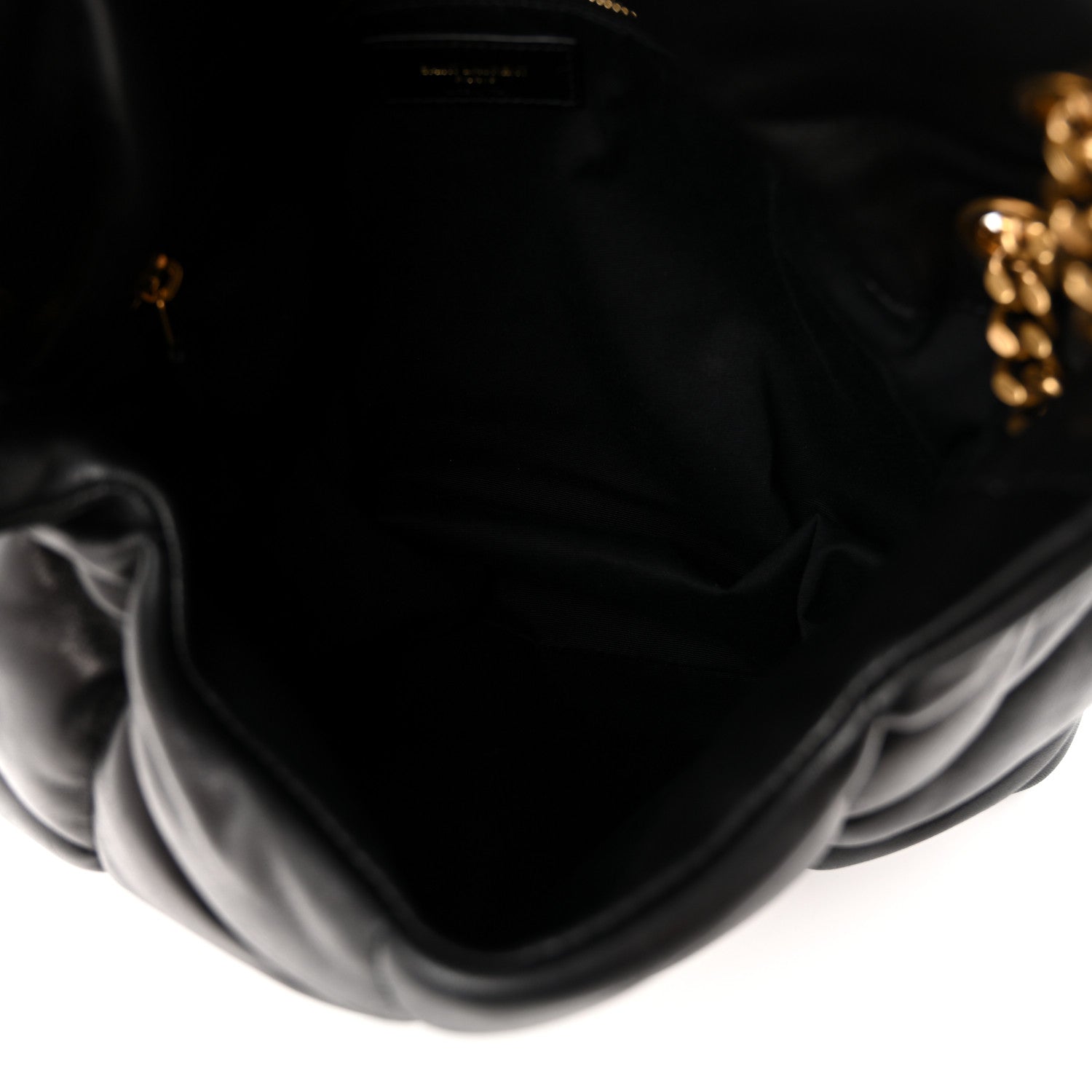 Saint Laurent Lambskin Quilted Medium Loulou Puffer Monogram Chain Satchel Black 4 of 9
