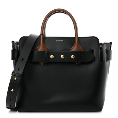 Burberry Smooth Calfskin Triple Stud Small Belt Bag Black Tan 1 of 12