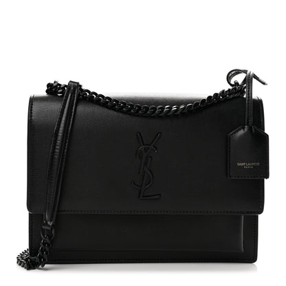 Saint Laurent Calfskin Medium Monogram Monochrome Sunset Black 1 of 13